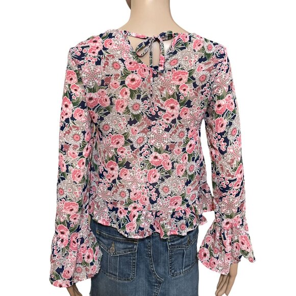 Wear Ever Floral Ruffle Blouse Size Small - Picture 3 of 3